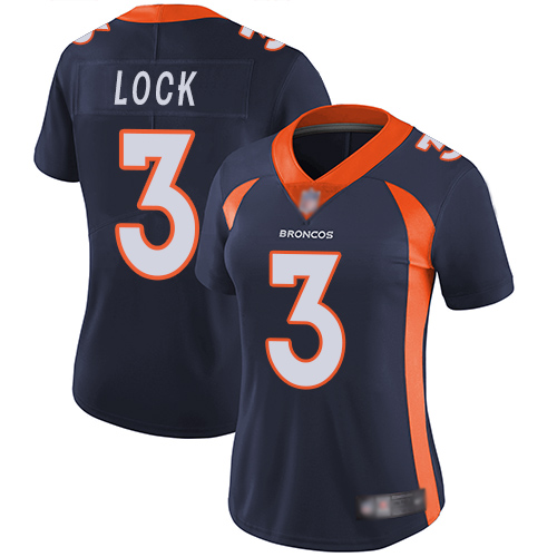 Denver Broncos Limited Women Navy Blue Drew Lock Alternate Jersey #3 Vapor Untouchable NFL Football->denver broncos->NFL Jersey